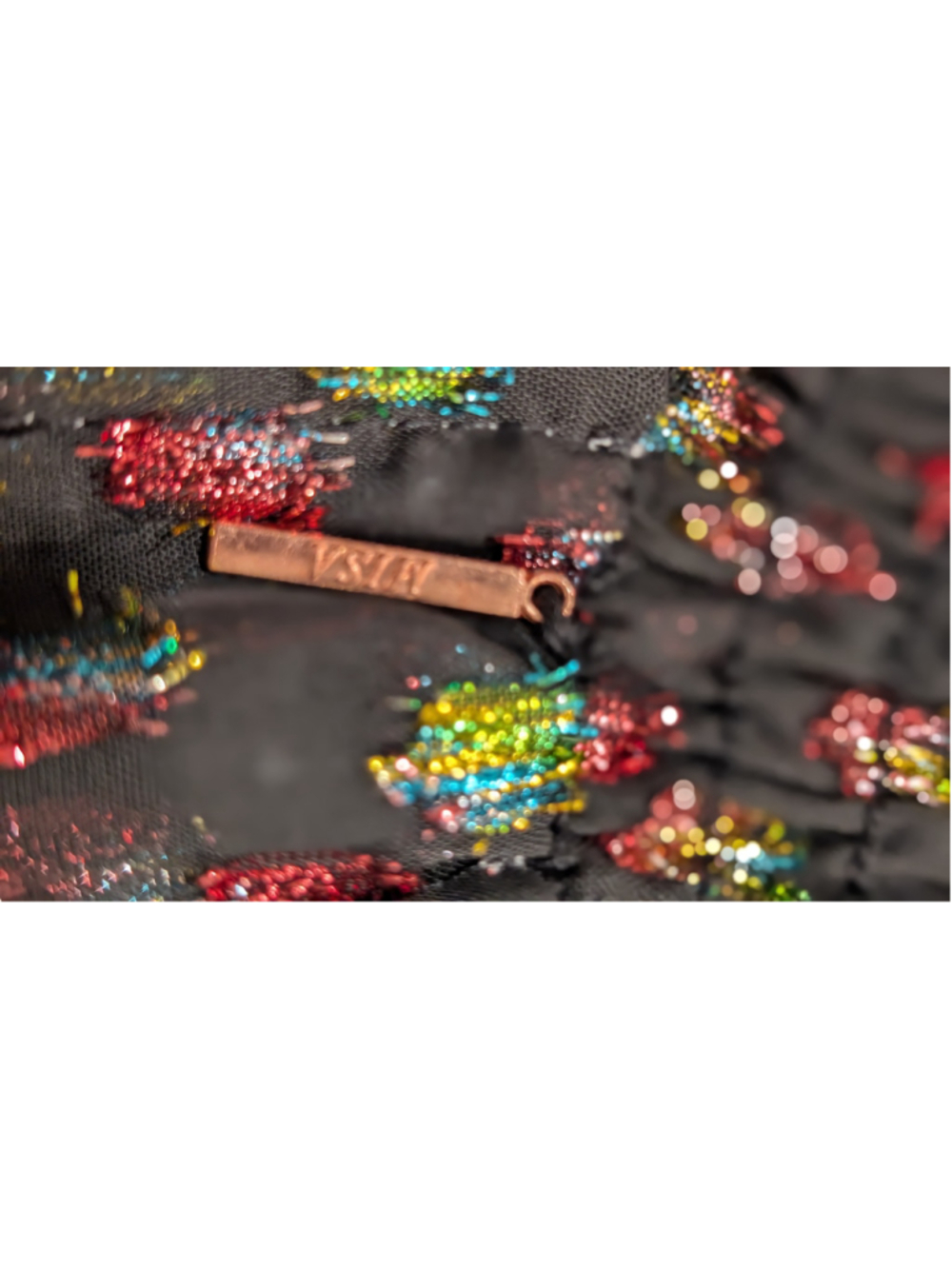 MISA Los Angeles XS Black Multicolor Metallic Ruffle - Picture 12 of 12